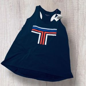 Tory Sport Navy Blue Racerback Tank Top Size L NWT